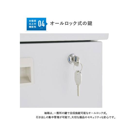 【メーカー直送】カグクロ 脇机 3段 ニューグレー KD-047-3【代引不可】【お客様組立】脇机 ワゴン スチールデスク オフィスデスク 事務机 オフィス家具の画像