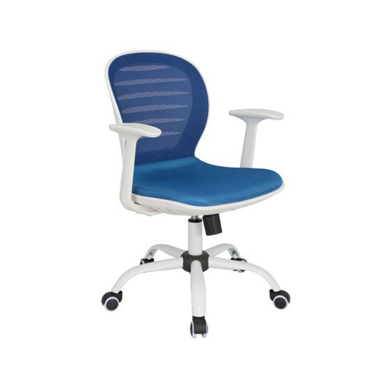 カグクロ/シフォン 肘付 ブルー×ブルー/CF-40-A-BLBL 肘付き 固定肘タイプ メッシュチェア オフィスチェア