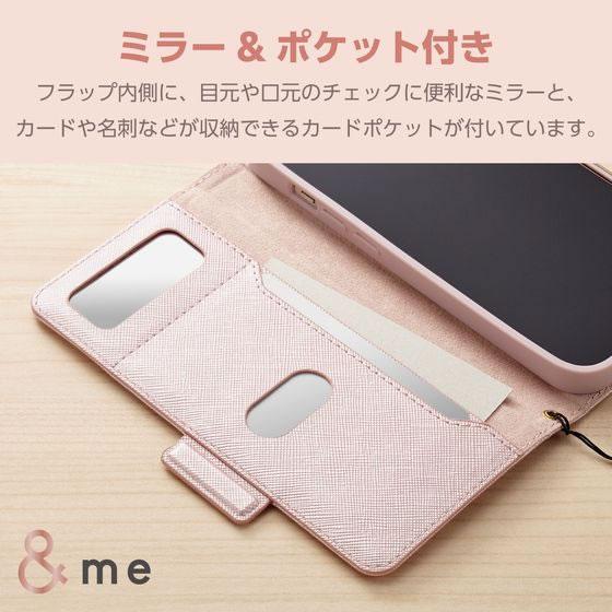 【お取り寄せ】エレコム iPhone 15 Pro レザーケース 手帳型 リング付 &me ピンク スマートフォン 携帯用アクセサリー スマートフォン 携帯電話 ＦＡＸ 家電｜cocodecow｜03