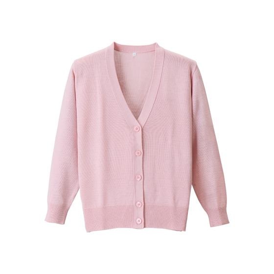 【メーカー直送】ディーフェイズ 7ゲージカーディガン ピンクLL D-1008【代引不可】カーディガン 事務服 ユニフォーム