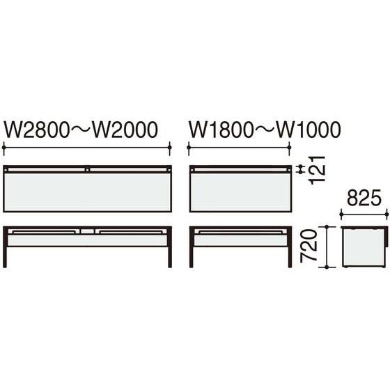 【メーカー直送】コクヨ WV+基本 固定式配線片面1500×825 ミディアム ブラック【代引不可】【組立・設置・送料無料】平机 スチールデスク ワゴン_4