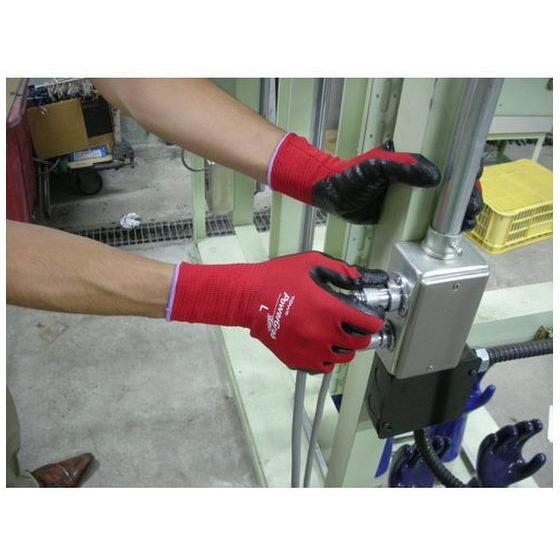 【お取り寄せ】トワロン ニトリル背抜き手袋 パワーグラブZERO レッド M 516-M 背抜き手袋 軍手 作業用手袋 | ニトリ | 05