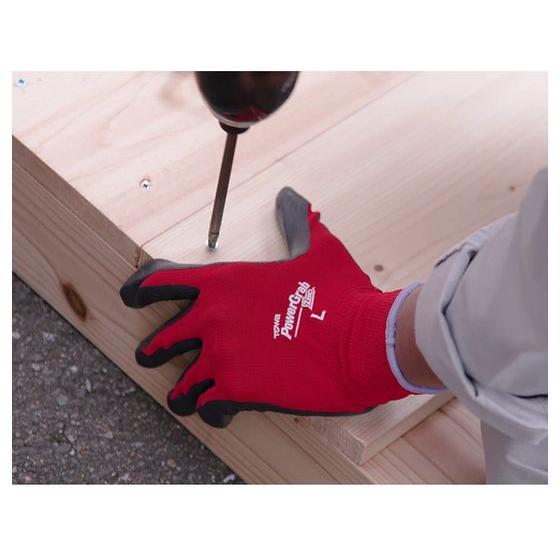 【お取り寄せ】トワロン ニトリル背抜き手袋 パワーグラブZERO レッド M 516-M 背抜き手袋 軍手 作業用手袋 | ニトリ | 07