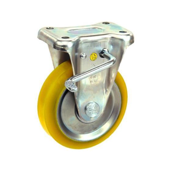 シシク 静電気帯電防止キャスター 固定ストッパー付 150径 ウレタン車輪 Euwkb 150 おトク情報がいっぱい