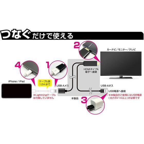 【お取り寄せ】カシムラ HDMI変換ケーブル iPhone専用 KD224 配線｜cocodecow｜03