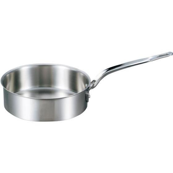 【お取り寄せ】EBM ビストロ 三層クラッド 浅型片手鍋 24cm 蓋無 両手鍋 外輪鍋 円付鍋 片手鍋 鍋 フライパン 厨房 キッチン | ビストロ