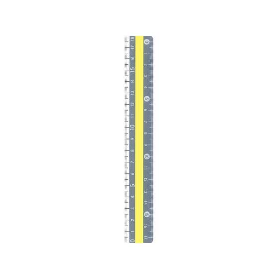 クツワ モジサシ定規 18cm グレー KB034GY | クツワ