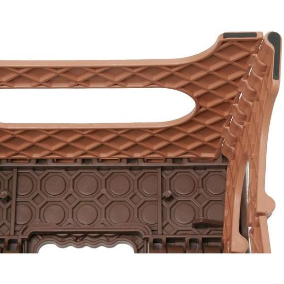 【お取り寄せ】トレードワン セノビー がっしり君 ブラウン 高さ22cm 30208 踏み台 折りたたみ式 はしご 作業 | トレードワン | 02