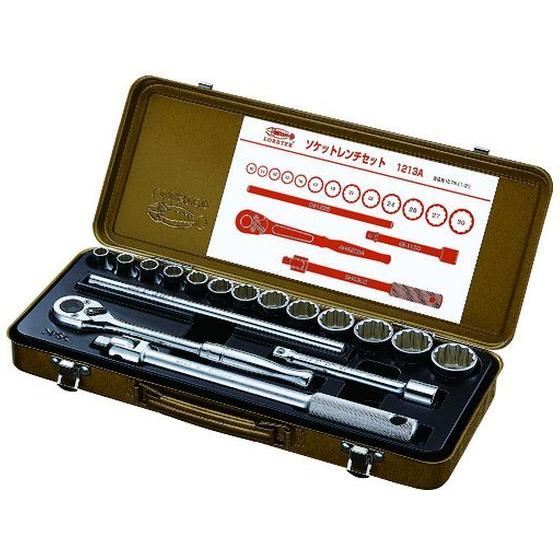 エビ/ソケットレンチセット 差込角12.7mm 12角/1213A ソケット ソケットレンチ 作業 工具