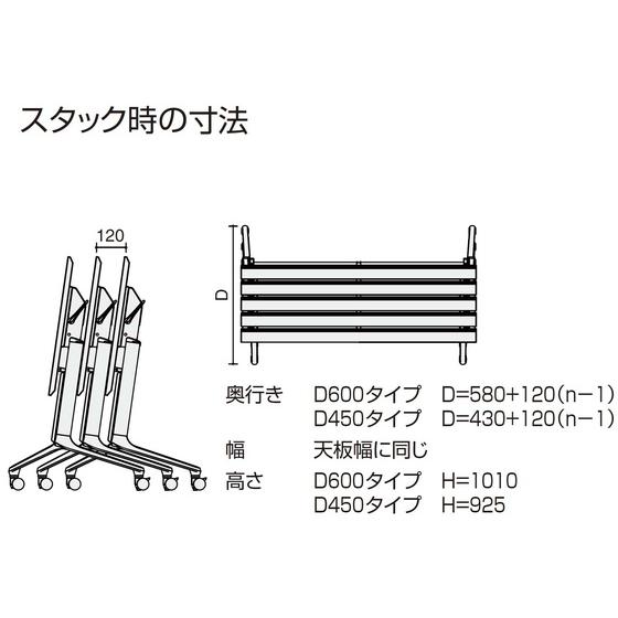 【メーカー直送】コクヨ テーブル CONFEST ナチュラル W1800×D450【代引不可】フラップテーブル 折りたたみテーブル 長机 会議用テーブル オフィス家具_7
