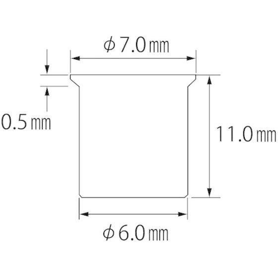 エビ　ブラインドナット　エビナット　板厚2.5　M4×0.7(1000個入)　(薄頭・アルミ製)　NAK425M