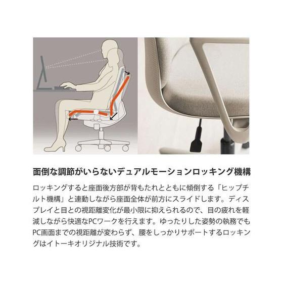 【メーカー直送】イトーキ トルテU ハイバック肘なし PV張地 ウレタン 黒×ブラック【代引不可】 肘なし 布張りチェア オフィスチェア｜cocodecow｜05