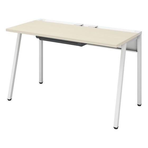 コクヨ LEAN W1200xD600 天板ナチュラル／本体ホワイト／引出し無し KOKUYO（コクヨ） 【メーカー直送】コクヨ LEAN 平机 引き出し付 W1200
