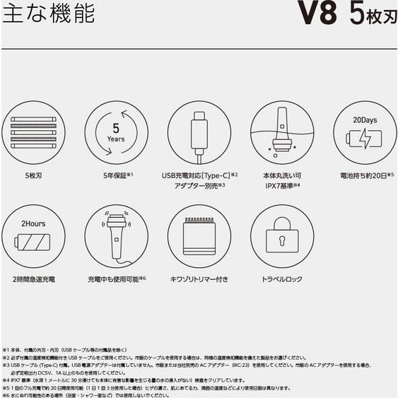 マクセル 25Vシェーバー 5枚刃(ブラウン) IZF-V855W-T_3