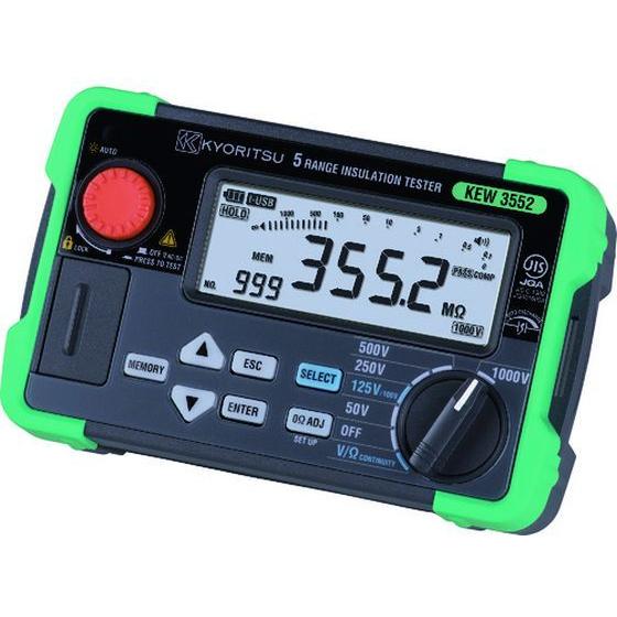 KYORITSU デジタル絶縁抵抗計(6レンジ) KEW3552 電気測定 測定 作業