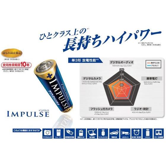 東芝 アルカリ電池 IMPULSE 単1 4本 LR20H 4MP｜cocodecow｜02