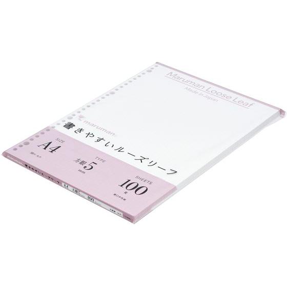 マルマン 書きやすいルーズリーフ A4 5mm方眼 100枚 L1107H | maruman | 01