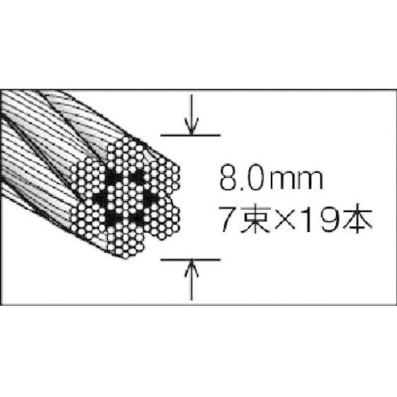 【お取り寄せ】TRUSCO ステンレスワイヤロープ Φ8.0mm×50m CWS-8S50 チェーン ワイヤー 接合金物 土木 建築資材_2