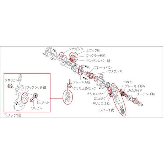 【お取り寄せ】キトーレバーブロックL5形 LB016用部品 下フック組 造船用 ホイスト 物流 作業｜cocodecow｜02