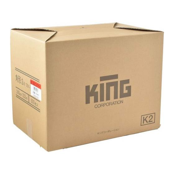 【メーカー直送】キングコーポレーション 角2 エンボスカラー 100g スミ貼 ホワイト 500枚【代引不可】A4封筒 テープ無し 郵便番号枠なし 角２ Ａ４サイズ用の画像