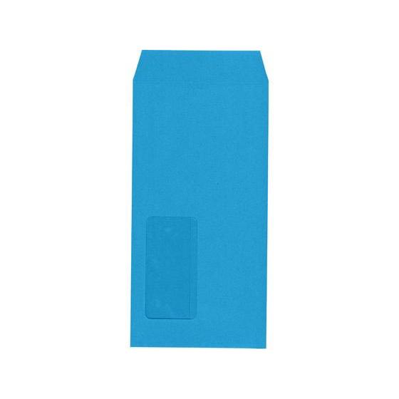 【メーカー直送】キングコーポレーション 長3窓明 70g 枠ナシ ライトブルー 1000枚【代引不可】窓付封筒 テープなし ノート
