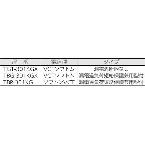 ハタヤ　BR型　単相100V型ブレーカーリール　30m　温度センサー・アースチェック