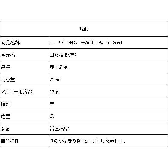 【お取り寄せ】鹿児島 田苑酒造 田苑 黒麹仕込み 芋焼酎 25度 芋焼酎 お酒 | 田苑酒造 | 01