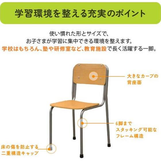 メーカー直送】Netforce 木目 学校椅子 旧JIS4号 GKC-1-FW-4-NA【代引