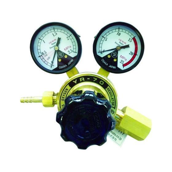 ヤマト 全真鍮製酸素調整器 YR-70(関東式) YR-70-OXE 溶接ガスホース 調整器 カプラ 溶接 潤滑 接着 補修