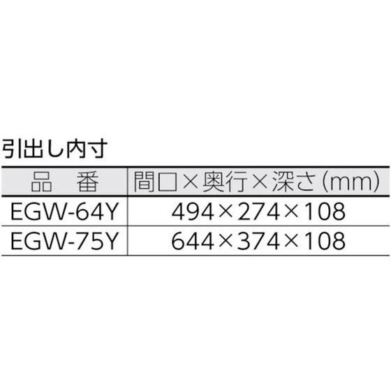 【お取り寄せ】TRUSCO イーグル バーディワゴン用深型1段引出 600×400 YG色 オプション ツールワゴン 物流 現場 オフィス家具_1