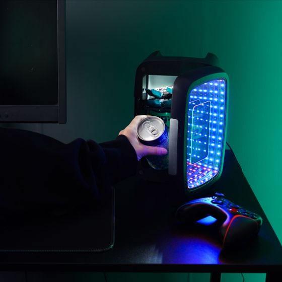 【お取り寄せ】THANKO インフィニティミラー卓上冷蔵庫4L ブラック LESEREHBK 冷蔵庫 冷凍庫 キッチン家電 | THANKO | 02