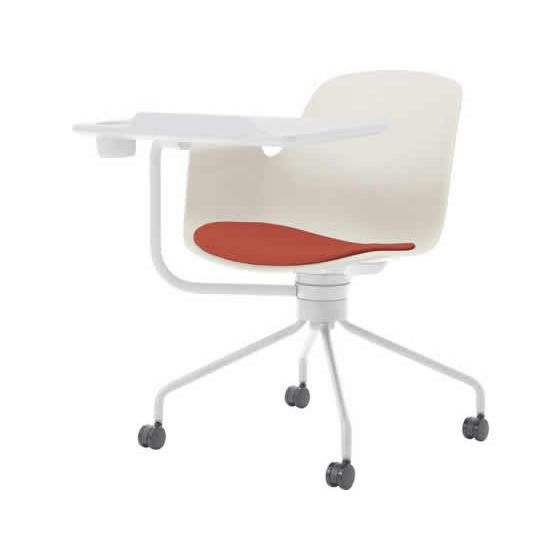 【メーカー直送】コクヨ オールインワン 座クッション ホワイト脚 本体ホワイト コーラルオレンジ【代引不可】【組立・設置・送料無料】キャスター脚 | KOKUYO