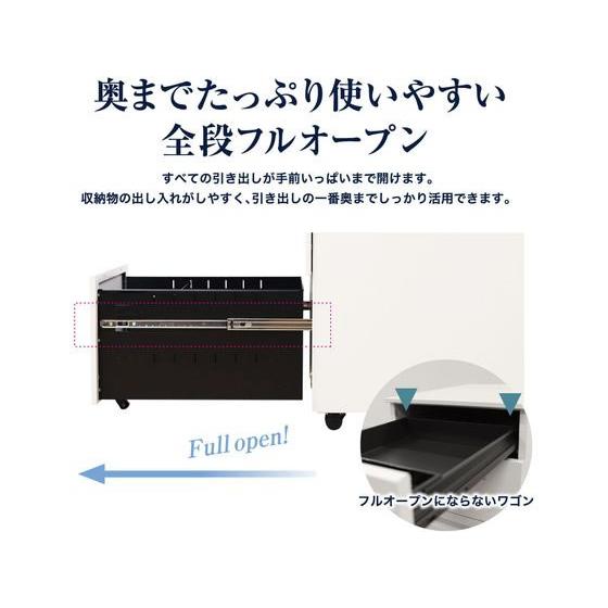 【メーカー直送】Netforce 3段ワゴン シリンダー錠 ブラック EFG-S3【代引不可】脇机 ワゴン スチールデスク オフィスデスク 事務机 オフィス家具の画像