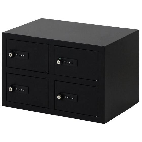 メーカー直送】エヌセーフ貴重品ロッカー 4人用 2列2段 ダイヤル錠