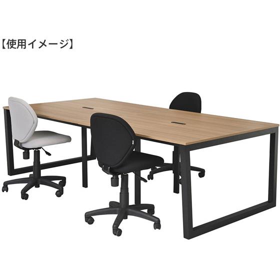 【メーカー直送】アール・エフ・ヤマカワ リスム フリーアドレス用テーブル W2400 ウォルナット×黒脚【代引不可】【お客様組立】幅 フリーアドレスデスク_2