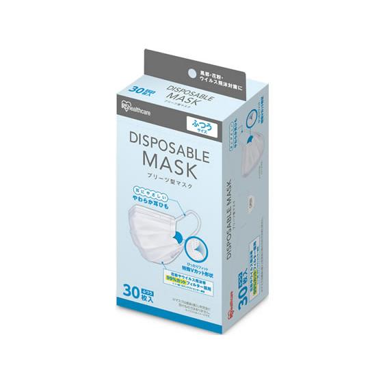 アイリスオーヤマ ディスポーザブル プリーツマスク ふつう 30枚 マスク 鼻 のど対策 メディカル | IRIS OHYAMA