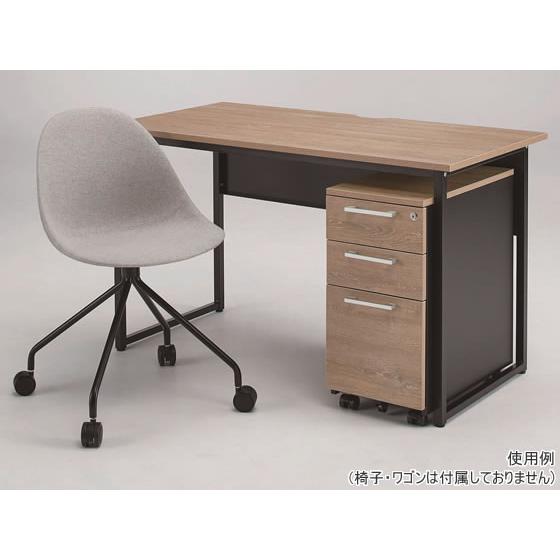 【メーカー直送】イノウエ ワークテーブル W1400×D700×H700 フォレスト×ブラック【代引不可】【お客様組立】平机 スチールデスク ワゴン オフィスデスク_3