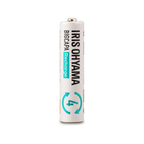 アイリスオーヤマ 単4形ニッケル水素電池 4本パック BCR-R4MH 4B 充電器 充電池 家電｜cocodecow｜02