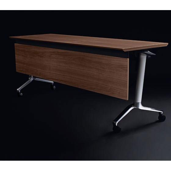 【メーカー直送】コクヨ コンフェスト スタンダード 棚無パネル付 W1500D600 ウォールナット【代引不可】【組立・設置・送料無料】フラップテーブルの画像