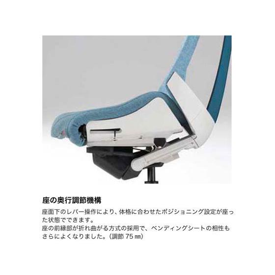 アクトチェア 布張ハイ 本体白樹脂脚 可動肘オフBK【代引不可】【組立・設置・送料無料】 【プラチナ】