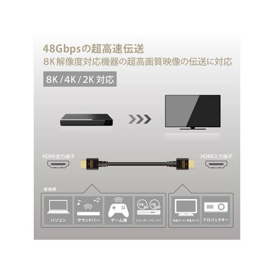 【お取り寄せ】エレコム HDMIケーブル HDMI2.1 2m DH-HD21E20BK ディスプレイケーブル 配線｜cocodecow｜08