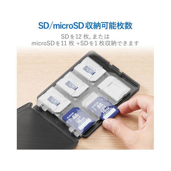 【お取り寄せ】エレコム SD・microSDカードケース 12枚収納 CMC-06NMC12 マルチメディアケース メディアケース 記録メディア テープ｜cocodecow｜04
