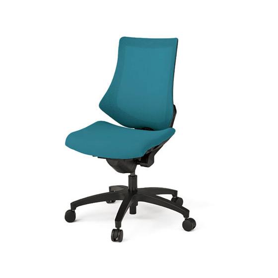 イトーキ エフチェア メッシュ ハイバック 肘無 本体黒 ストロングブルー 肘なし オフィスチェア