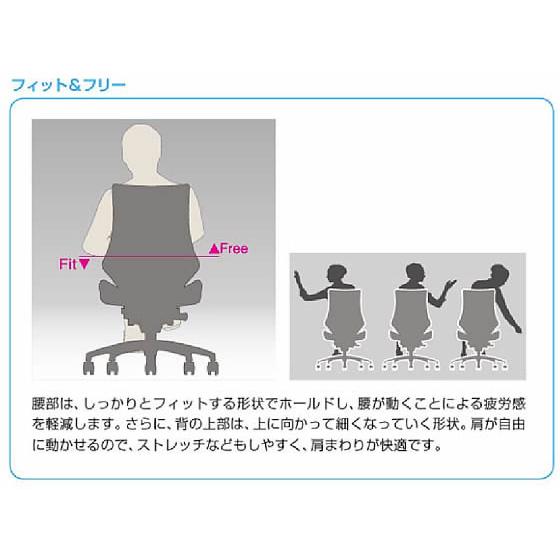 【メーカー直送】イトーキ エフチェア メッシュ ハイバック 可動肘 本体黒 ネイビーブルー【代引不可】【組立・設置・送料無料】肘付き 可動肘タイプ_8