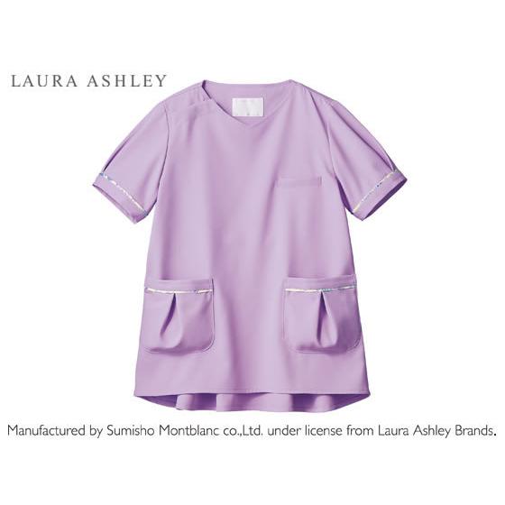 ローラアシュレイ/スクラブ 半袖 ラベンダ/アメリブルー 3L/LW602-83