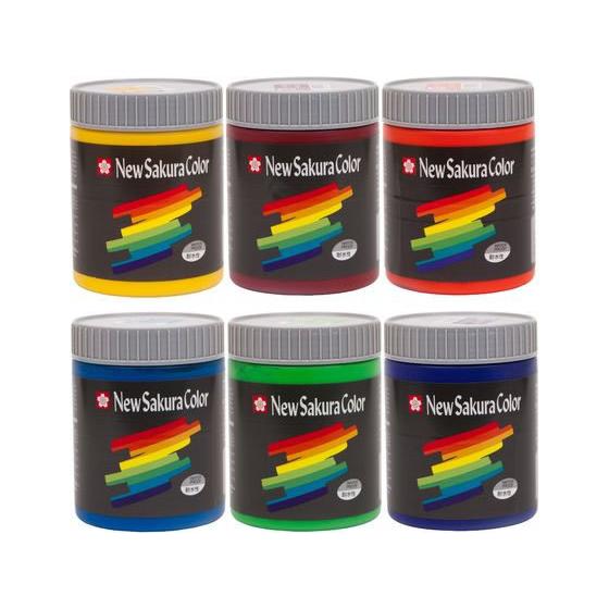 【お取り寄せ】サクラクレパス ニューサクラカラー 600ml 6色セットB ETPW6B アクリル絵の具 画材