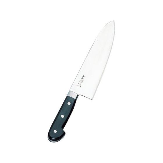 杉本 ツバ付高級炭素鋼 洋出刃 24cm 2424 出刃包丁 専門包丁
