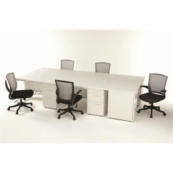 【メーカー直送】イノウエ 両袖机 3段3段 W1400 ホワイト×ホワイト GSD-W147【代引不可】【組立・設置・送料無料】 スチールデスク ワゴン公式通販