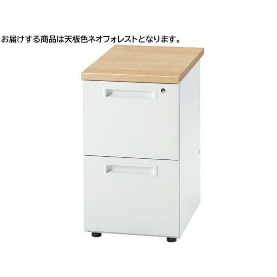 【メーカー直送】イノウエ 脇机2段 フォレスト×ホワイト GSD-W047-2-NFO【代引不可】【組立・設置・送料無料】脇机 ワゴン スチールデスク オフィスデスク