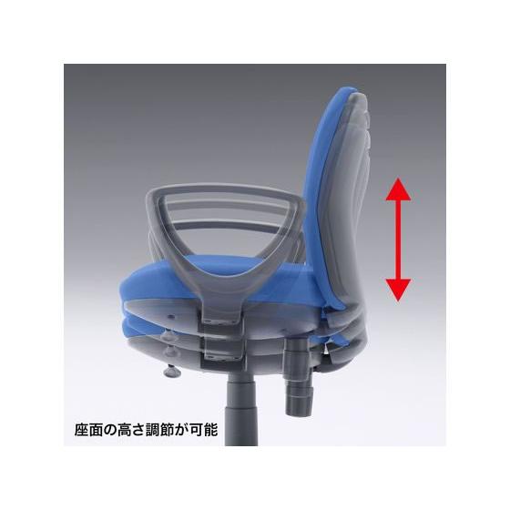 【メーカー直送】サンワサプライ オフィスチェア 肘付き ブルー SNC-022KBL2【代引不可】【お客様組立】肘付き 固定肘タイプ 布張りチェア オフィスチェア_3
